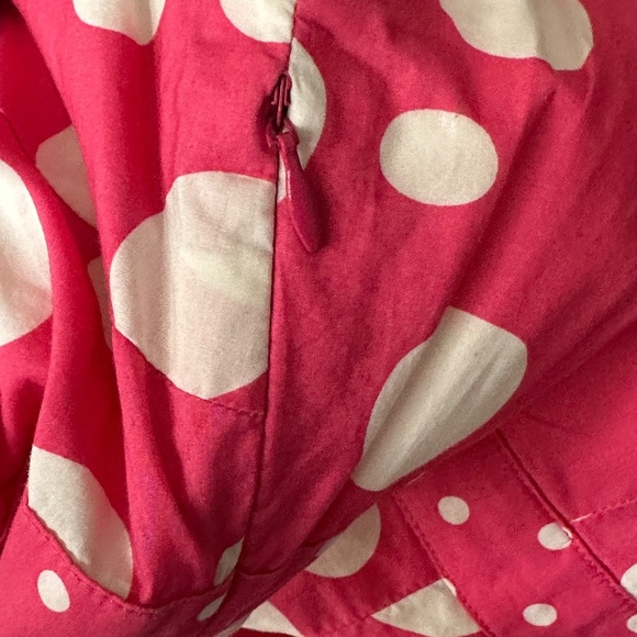 Women's Boden Pink White Polka Dot Dress Size 8 Regular Empire Sleeveless - Picture 7 of 8